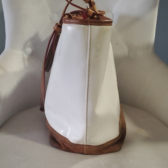 Dooney & Bourke White  and Brown Tote Bag - Picture 5 of 16